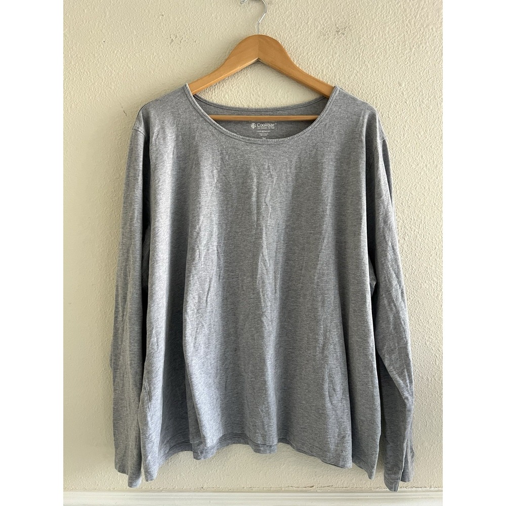 Coolibar UPF 50+ Womens 3X Morada Everyday Long Sleeve Shirt Bamboo Gray Basic